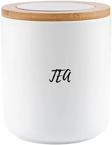 Vista 11 de Sello de almacenamiento de alimentos de cerámica de color puro Pot Spice Jar Sugar Bowl con tapa de bambú-café-negro