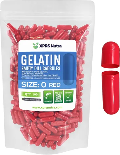 Vista 34 de XPRS Nutra Size 0 Empty Capsules - 100 Count Empty Gelatin Capsules - Pills DIY Capsule Filling - Pure Bovine Pill Gel Caps for Do-It-Yourself