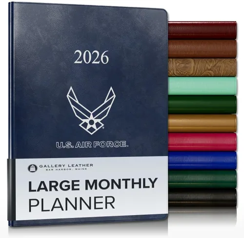 Vista 122 de Gallery Leather Agenda mensual grande 2026-2027 Acadia Navy Acadia Marina