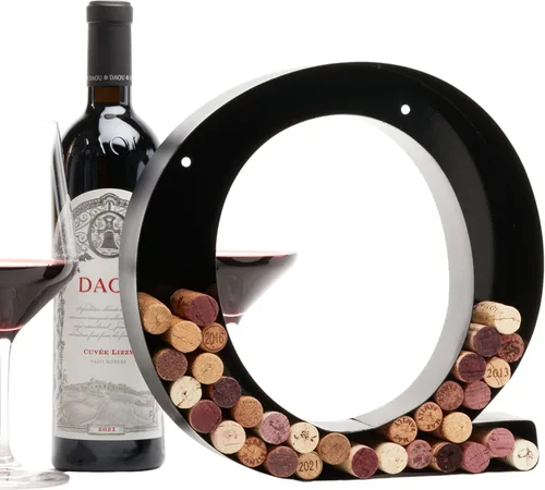 Vista 21 de Soporte de corcho con letra de vino (C) Arte decorativo de pared