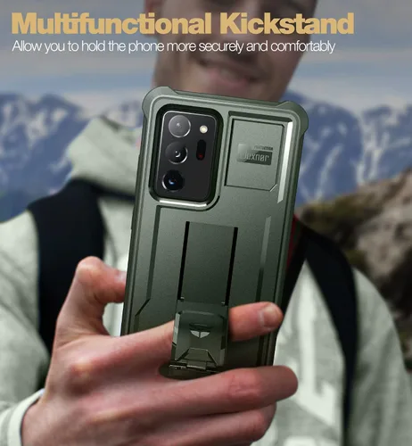 Vista 5 de Dexnor Funda para Samsung Galaxy Note 20 Ultra 5G, [Protector de pantalla y soporte integrados] Protección de grado militar resistente a prueba