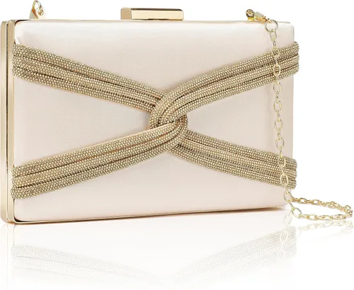 Vista 2 de CARIEDO Bolso de noche con diamantes de imitación para mujer, bolso de mano de cristal para boda, baile de graduación, salida nocturna y fiesta