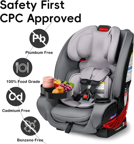 Vista 2 de Bandeja de asiento de automóvil para niños, bandeja de viaje con portavasos para bebé, asiento de automóvil para niños, organizador de aperitivos