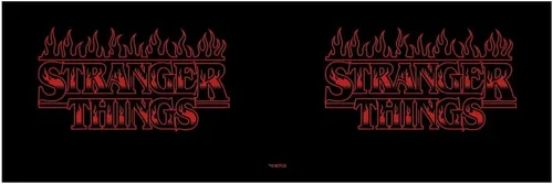 Vista 4 de Netflix Stranger Things Stranger Flame Logo - Taza de viaje de acero inoxidable de 27 onzas, multicolor