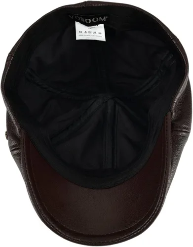 Vista 5 de VOBOOM Gorras de hiedra de piel de cordero Sombrero de noticia, sombrero de boina de cabbie de 6 paneles