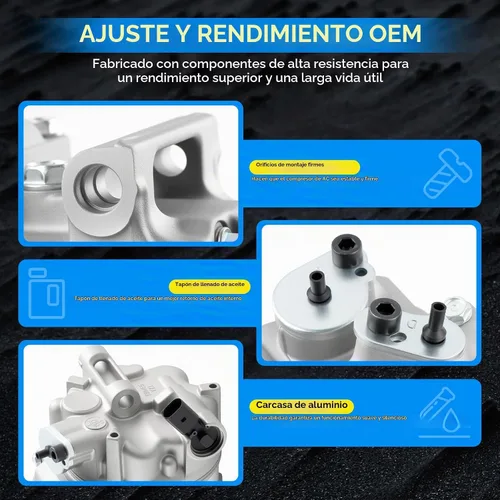 Vista 7 de Compresor de aire acondicionado para Volkswagen Jetta Passat Golf Beetle Cabrio R32 Rabbit, para Audi TT RS Quattro Compresor de CA de repuesto