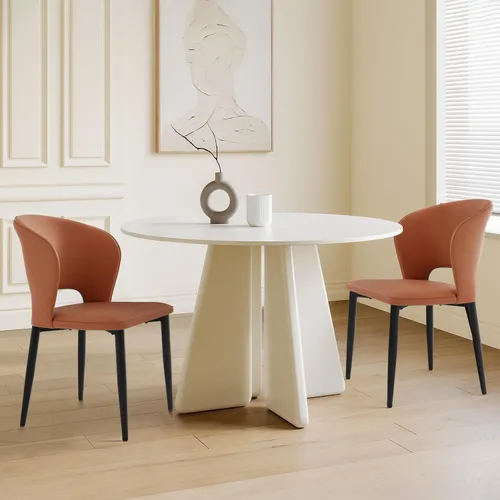 Vista 10 de Homcosan Juego de 2 sillas de comedor, modernas sillas de cocina con estructura cruzada y exquisito diseño de tuberías, fácil montaje, sillas