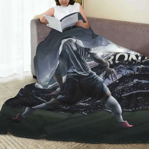 Vista 8 de #7 - Mantas de felpa de micro viaje ultra suaves para el hogar, cama, sofá, sala de estar Negro