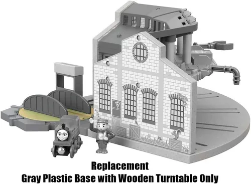 Vista 5 de Pieza de repuesto para cobertizos de madera Tidmouth de Thomas & Friends - GGG72 ~ Base de plástico gris con tocadiscos de madera