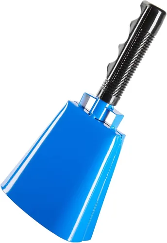 Vista 7 de Blue Panda Cencerros para eventos deportivos, cencerro azul de 9.5 pulgadas con asa, paquete de 2 – Hacedores de ruido deportivo para fútbol y fútbol