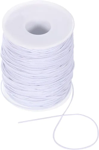 Vista 14 de uxcell Cordón elástico de 0.039 pulgadas para hacer joyas, collares, pulseras, cuentas, 109 yardas, color negro