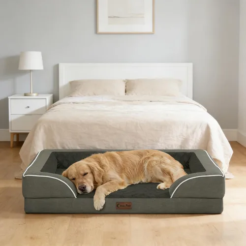 Vista 50 de Camas ortopédicas para perros grandes, cama de espuma viscoelástica impermeable para mascotas grandes con lados 89x56 cm, sofá para perros grandes