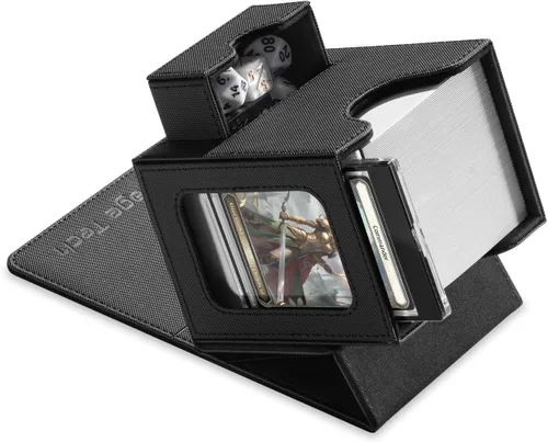 Vista 8 de Mage Tech Caja de cartas para MTG Commander, diseño patentado, pantalla Commander, se adapta a 100 tarjetas de doble manga, ladrillo de tarjetas