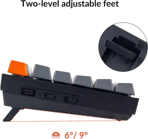 Vista 8 de Keychron Teclado mecánico inalámbrico Bluetooth K8 Tenkeyless Layout RGB intercambiable en caliente con interruptor rojo óptico Gateron, multitarea