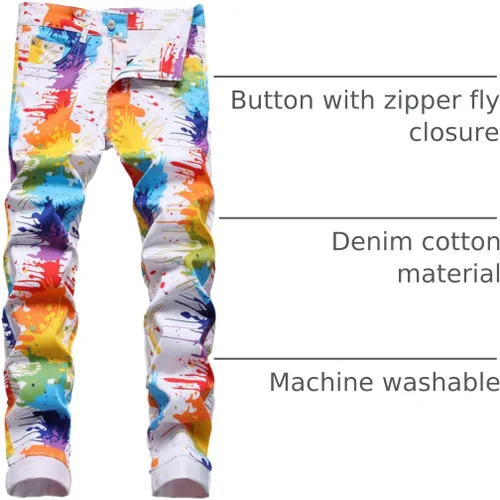 Vista 151 de Enrica Pantalones vaqueros estampados casuales para hombre