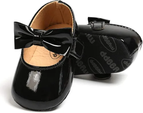 Vista 3 de SOFMUO Mary Jane - Zapatos planos con lazo, zapatos de ballet para niñas pequeñas, primeros caminantes, para boda, Navidad, zapatos de vestir