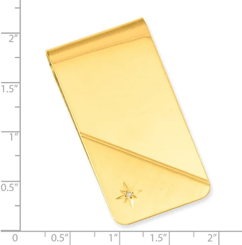 Vista 4 de Diamond2Deal Clip para dinero con diamantes de corte de estrella Kelly Waters chapado en oro (longitud 0.984 in ancho 1.969 in), Metal Diamante, No