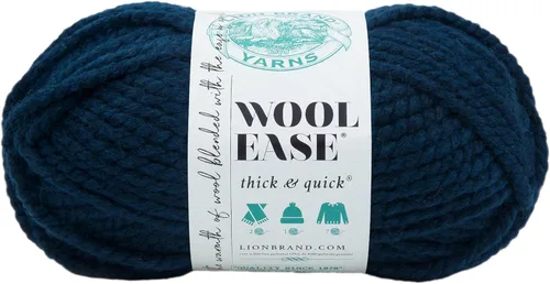 Vista 92 de Lion Brand Yarn - Ovillo de lana Wool-Ease Thick & Quick color fuerza aérea Super Bulky Wool Acrylic Blend Fiber for Soft Hats, Sweaters, Chunky