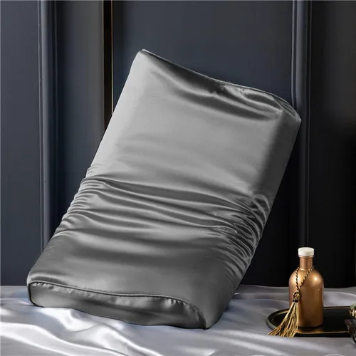 Vista 5 de Funda de almohada de seda para almohada de cuello de espuma viscoelástica, funda de almohada de seda de morera pura para almohada cervical de Beige