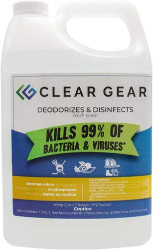 Vista 6 de Clear Gear Limpiador desinfectante y desodorante para equipos deportivos, gimnasios y centros de fitness - Registrado por la EPA, grado