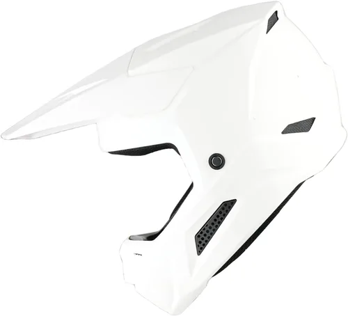 Vista 5 de 1Storm - Casco de motocross para jóvenes, ATV, BMX, MX, motocicleta todoterreno, kart, adolescente, blanco brillante Blanco brillante juvenil