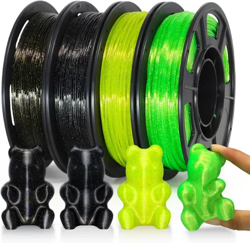 Vista 16 de YOUSU Filamento TPU 85A de 0.07 in, 2.2 lbs, filamento flexible para A1-negro mate 85a