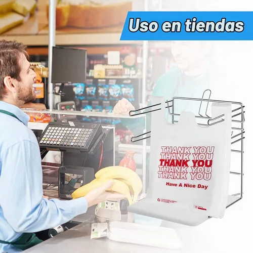 Vista 6 de TashiBox - Bolsas de plástico de 100 unidades, bolsas de compras, bolsas de agradecimiento