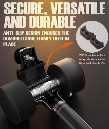 Vista 5 de Flexible Dumbbell Converter - 260 LBS Weight Capacity Adjustable Alloy Steel Bar丨Convert Dumbbells to Barbell, Enhanced Compatibility for Wide Range