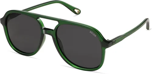 Vista 9 de SOJOS Gafas de sol de aviador polarizadas retro para mujer SJ2174 Tortuga ámbar/marrón