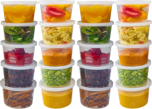 Vista 13 de Durahome – Recipientes de plástico deli con tapas, calidad premium, apto para microondas, transparente almacenamiento de alimentos, contenedor