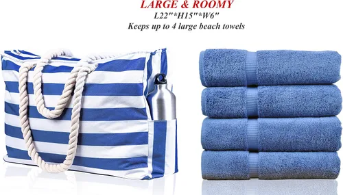 Vista 6 de SHYLERO Bolsa de playa y bolsa de piscina - XL - Cremallera - Impermeable IP64 - L22 x H15 x W6
