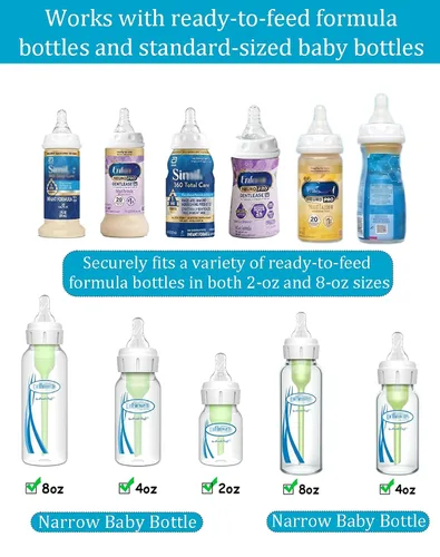 Vista 4 de Boquillas de repuesto compatibles con biberones Similac y Enfamil listos para alimentar, pezones de silicona suave, flujo lento, reutilizables, sin