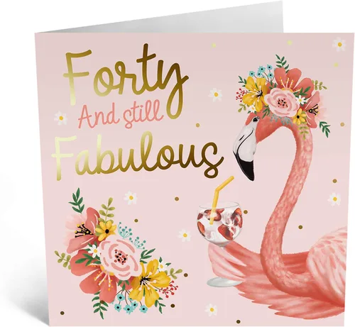 Vista 2 de CENTRAL 23 - Tarjeta de cumpleaños número 40 para ella - "Forty And Still Fabulous" - Divertidas tarjetas de 40 cumpleaños para mujer - Tarjetas