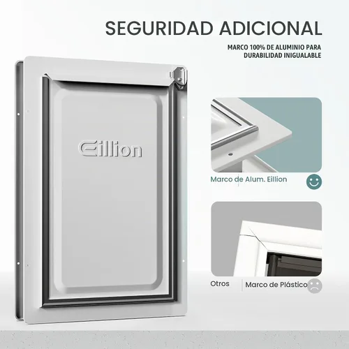 Vista 2 de Puerta grande para perro para puerta exterior, puerta de perro para puerta, puerta de perro con marco de aluminio, 3 solapas, panel de cierre