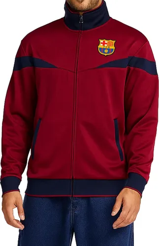 Vista 2 de Icon Sports Chaqueta deportiva de fútbol con licencia oficial del FC Barcelona, unisex para adultos