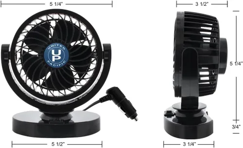 Vista 6 de CTW Mini coche universal negro de 12 voltios de refrigeración Turbo ventilador, montaje interior del tablero del camión