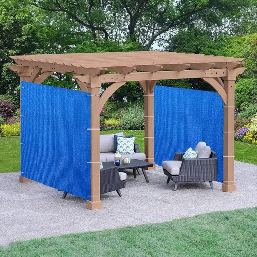 Vista 8 de Panel de privacidad marrón de 3 x 6 pies, pantalla de tela de refugio de 95% de bloqueo UV para pérgola, cenador, ventana, patio, resistente