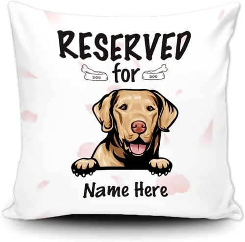 Vista 11 de Funda de almohada personalizada reservada para el perro, Cavalier King Charles Spaniel cachorro, funda de almohada de lona blanca para decoración