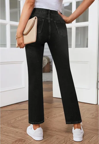 Vista 2 de GRAPENT Jeans rasgados de pierna recta para mujer