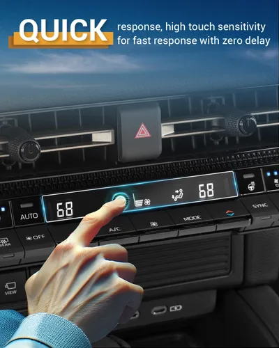 Vista 3 de Protector de pantalla para Toyota Land Cruiser - Compatible con 2024/2025 - Paquete de 2 películas protectoras nano para panel delantero de A/C