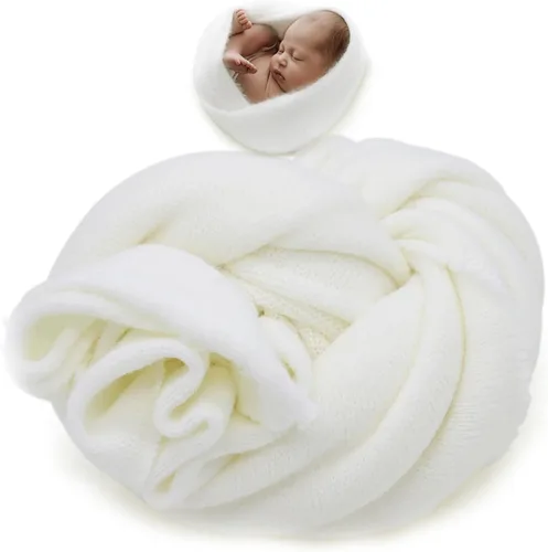 Vista 8 de Envoltura de posado para recién nacido, accesorios de fotografía para recién nacidos, manta de punto elástico suave, envoltura hecha a mano