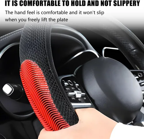 Vista 3 de Funda elástica para volante de automóvil, transpirable, sin anillo interior, protector de volante de vehículo, 15 pulgadas, seda de hielo