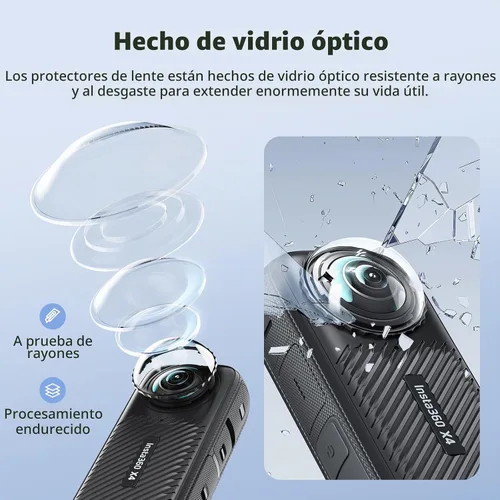 Vista 3 de Insta 360 X4 - Protector de pantalla para Insta360 X4 X 4 9H, película de vidrio templado duro, antiarañazos, sin burbujas