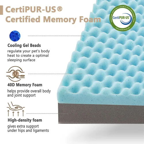 Vista 4 de WATANIYA PET Cama de Espuma Viscoelástica para Perros Medianos, Camas Refrescantes para Perros Medianos, Cama Ortopédica Lavable para Mascotas