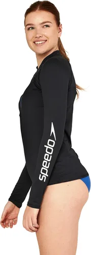 Vista 3 de Speedo Precision Pleat- Camiseta de natación de manga corta con zíper, para mujer