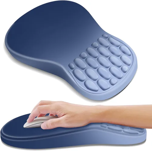 Vista 13 de YIWEI Alfombrilla de mouse ergonómica con soporte para muñeca, alfombrilla de mouse de espuma viscoelástica de gel para teclado de computadora