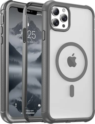 Vista 100 de jaroco - Funda magnética compatible con MagSafe para iPhone 11 de 6.1 pulgadas; protección de grado militar contra caídas, de doble capa