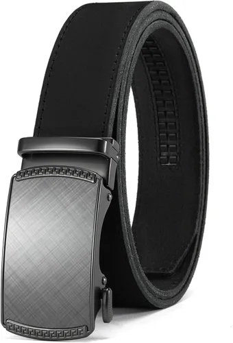 Vista 37 de CHAOREN Cinturón para hombre de cuero con trinquete - Ajuste personalizable, estilo sin esfuerzo (35 mm)
