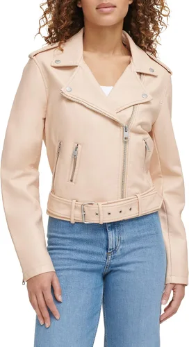 Vista 2 de Levi's Women's Faux Leather Belted Motorcycle Jacket (Standard & Plus Sizes)