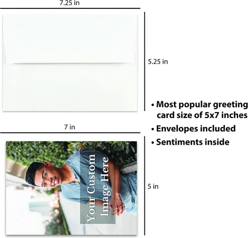 Vista 5 de Tarjeta de felicitación personalizada con foto personalizada, sube tu imagen, agrega tu texto, tarjeta de felicitación para todas las ocasiones